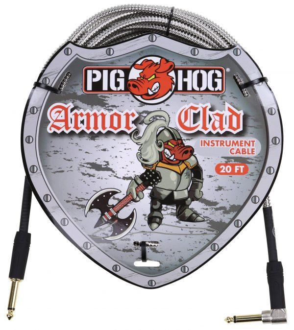 Pig Hog "Armor Clad" Instrument Cable, 20ft Right Angle