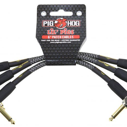 Pig Hog Lil Pigs Vintage "Amp Grill" 6in Patch Cables - 3 pack