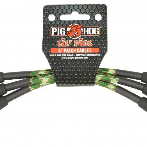 Pig Hog Lil Pigs Vintage "Camouflage" 6in Patch Cables - 3 pack