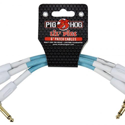 Pig Hog Lil Pigs Vintage "Daphne Blue" 6in Patch Cables - 3 pack