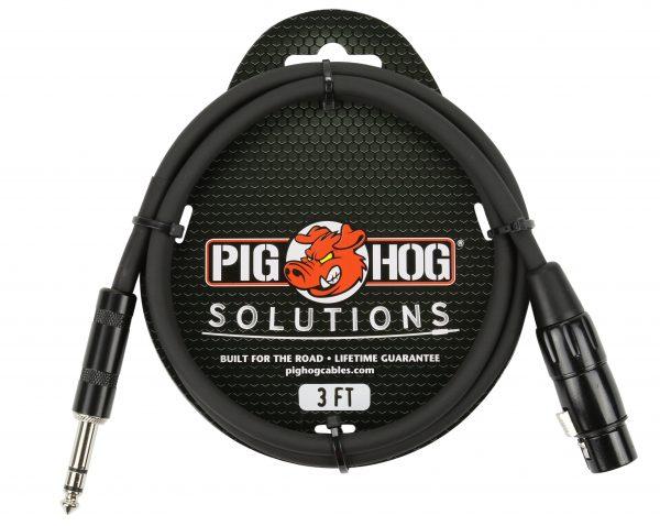 Pig Hog Solutions - 3ft TRS(M)-XLR(F) Balanced Cable