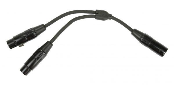 Pig Hog Solutions - 6" Y Cable, XLR(M)-Dual XLR(F)