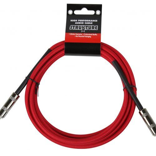 10ft Instrument Cable, 6mm Woven - Red