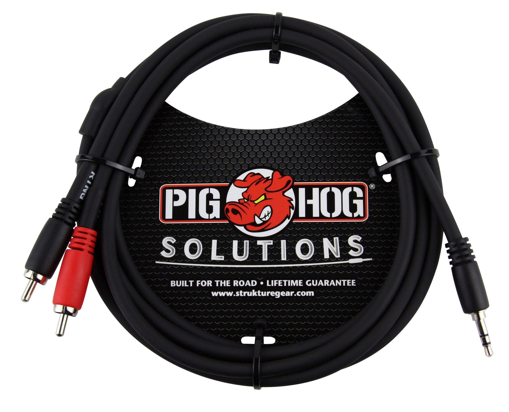 Pig Hog Solutions - 6ft Stereo Breakout Cable, 3.5mm to Dual RCA