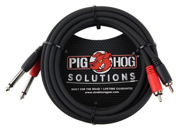 Pig Hog Solutions - 10ft RCA-1/4" Dual Cable