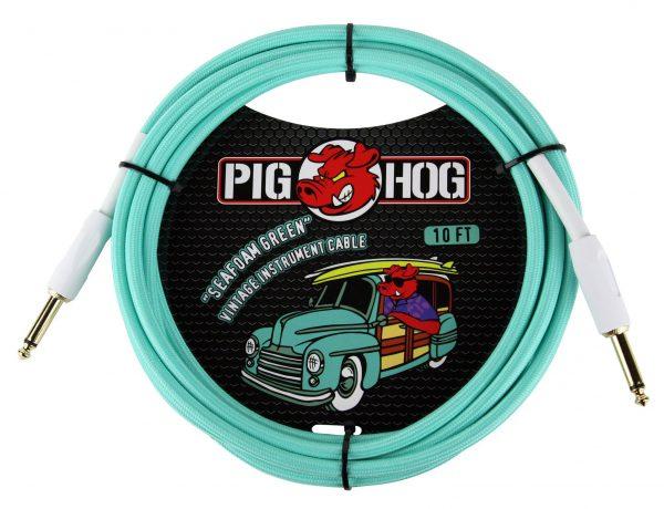 Pig Hog "Seafoam Green" Instrument Cable, 10ft