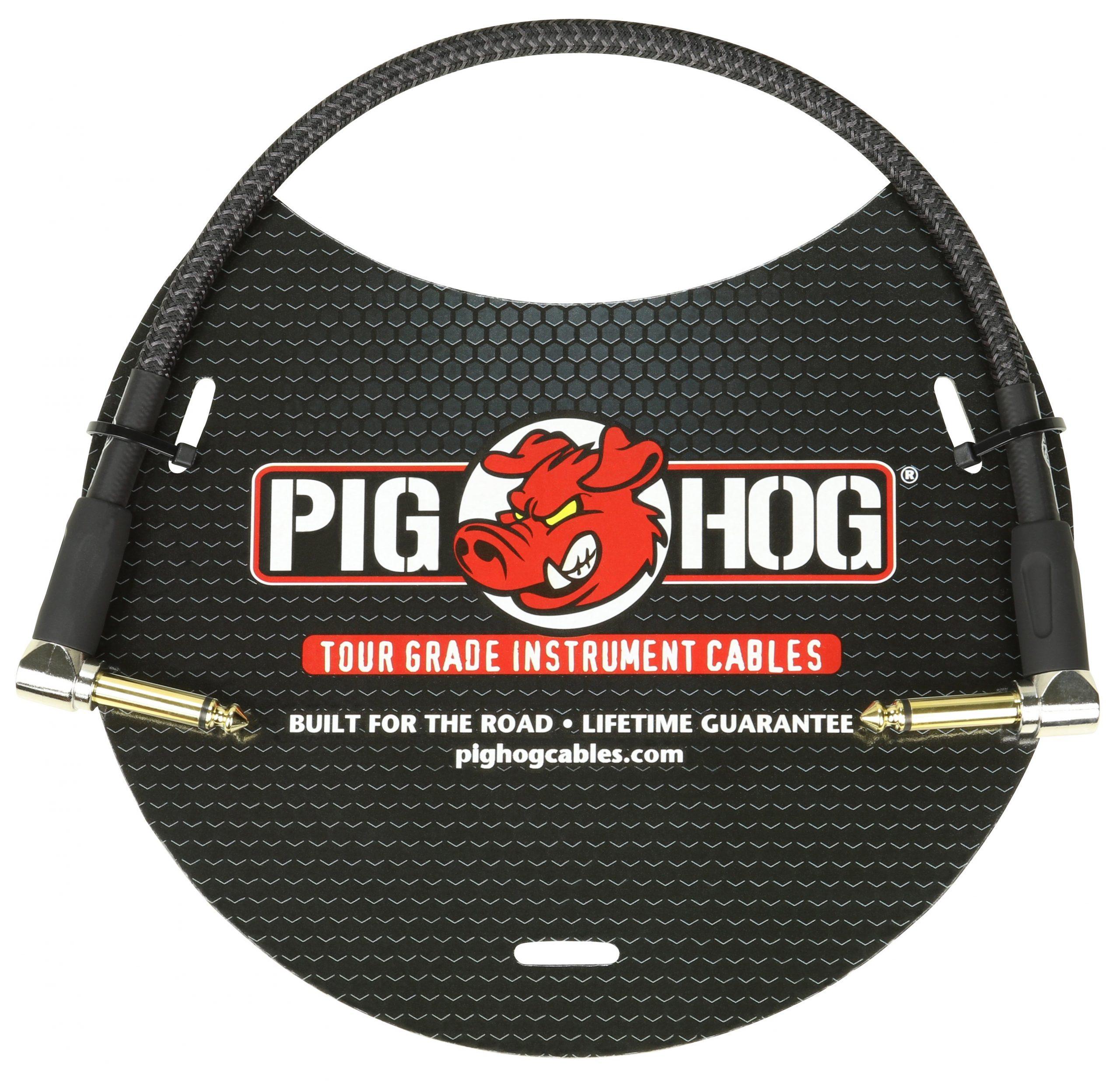 Pig Hog "Black Woven" 1ft Right Angled Patch Cables