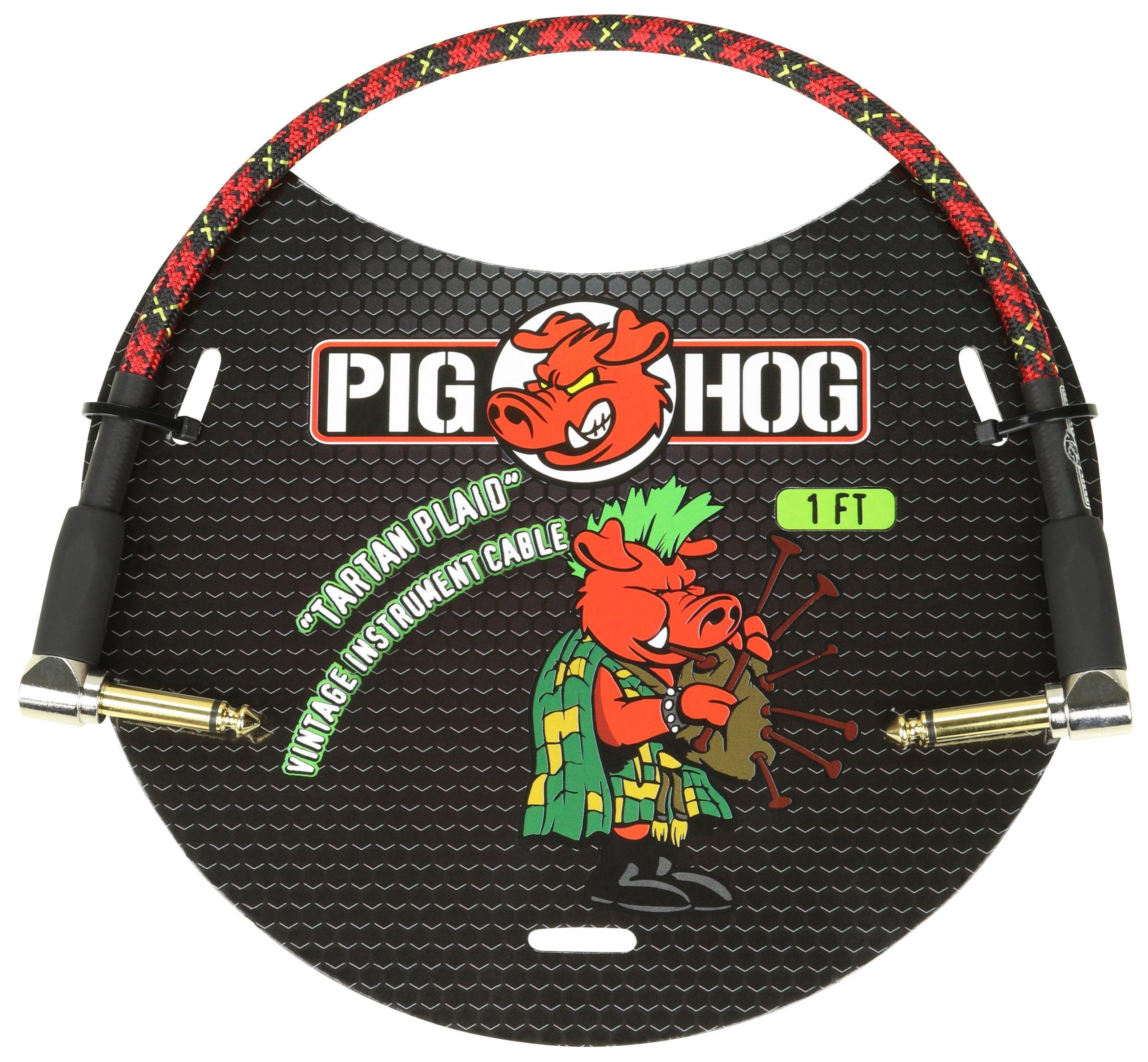 Pig Hog "Tartan Plaid" 1ft Right Angled Patch Cables