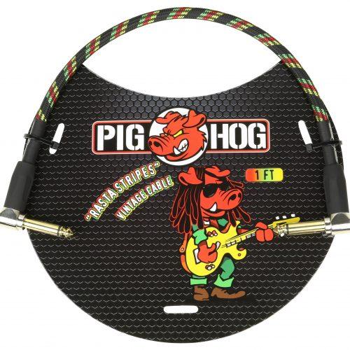 Pig Hog "Rasta Stripe" 1ft Right Angled Patch Cables