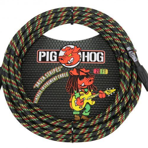 Pig Hog "Rasta Stripes" Instrument Cable, 20ft