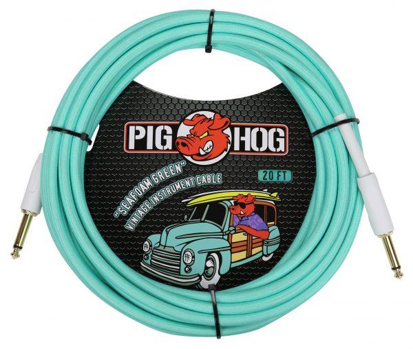 Pig Hog "Seafoam Green" Instrument Cable, 20ft