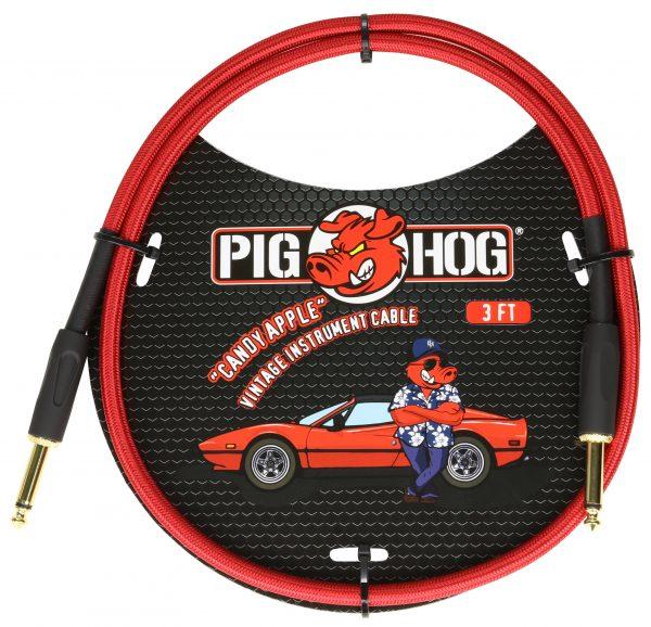 Pig Hog "Candy Apple Red" 3ft Patch Cables