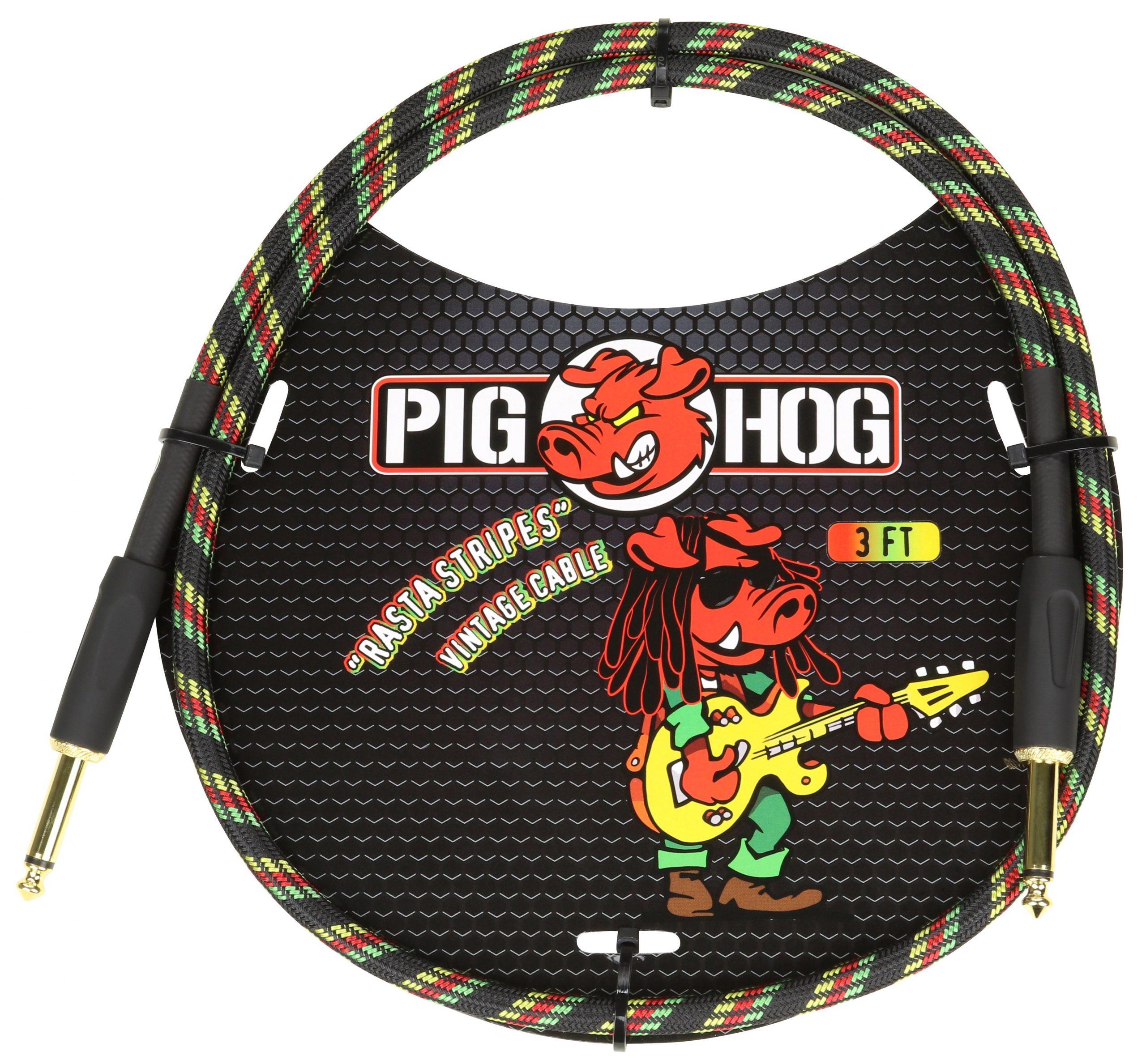 Pig Hog "Rasta Stripe" 3ft Patch Cables