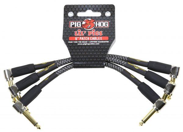 Pig Hog Lil Pigs Vintage "Amp Grill" 6in Patch Cables - 3 pack