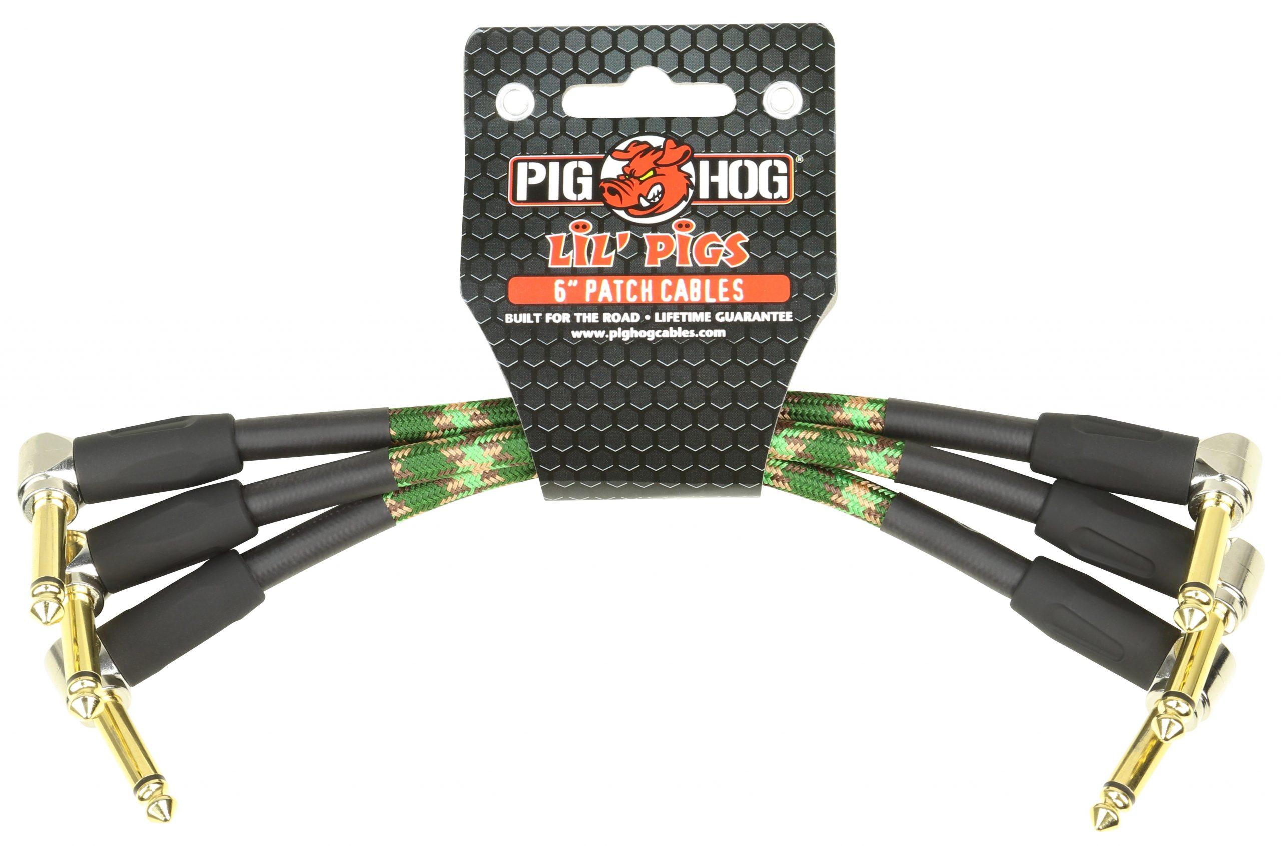 Pig Hog Lil Pigs Vintage "Camouflage" 6in Patch Cables - 3 pack