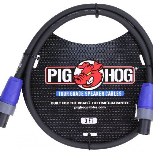 Pig Hog Speaker Cable, 3ft (14 gauge wire), SPKON to SPKON