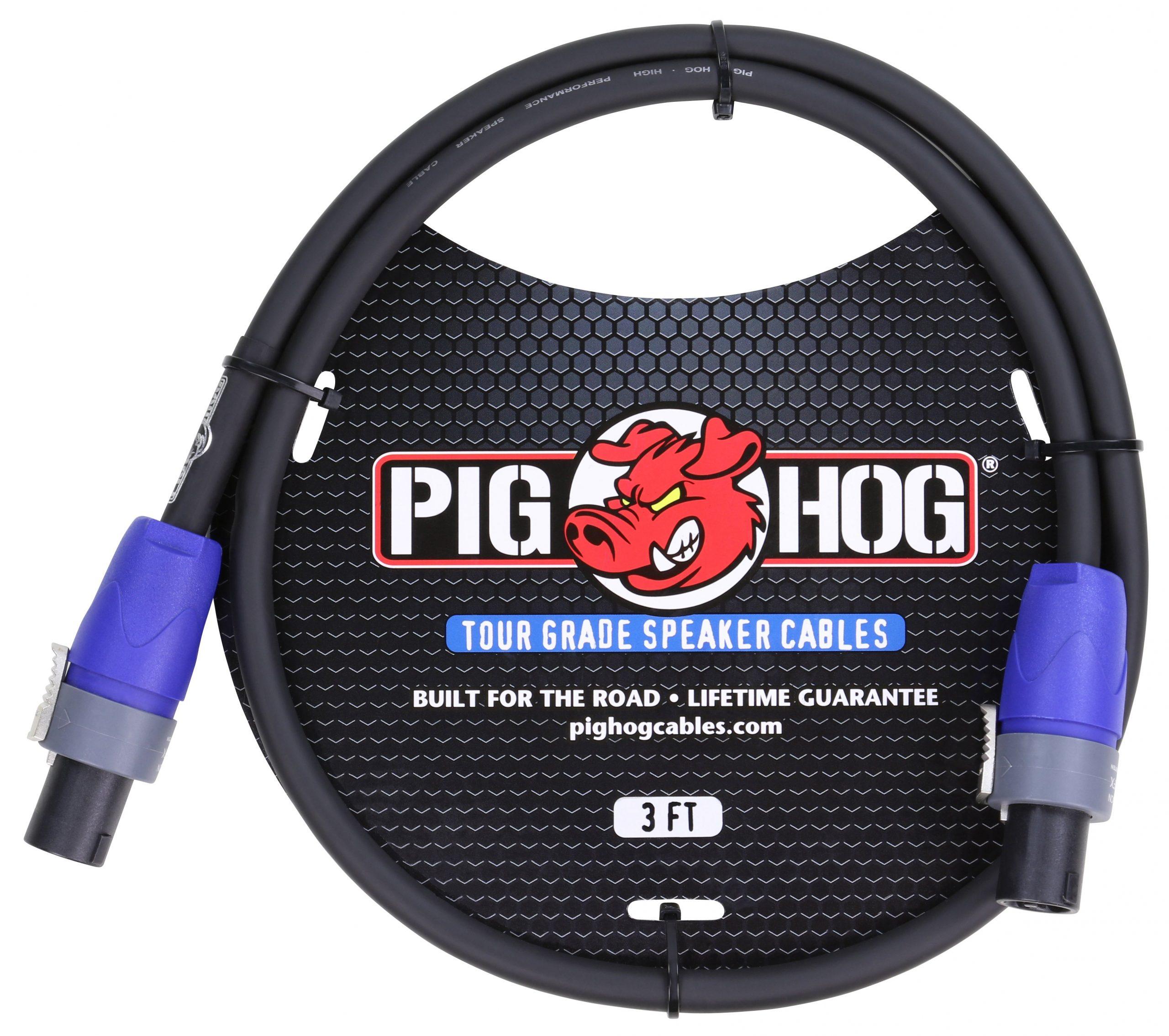 Pig Hog Speaker Cable, 3ft (14 gauge wire), SPKON to SPKON