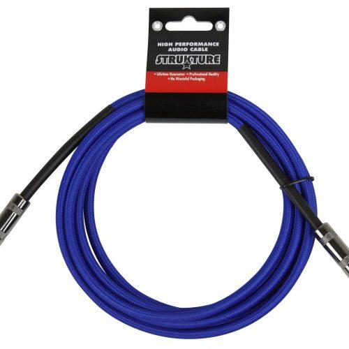 10ft Instrument Cable, 6mm Woven - Blue