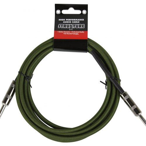 10ft Instrument Cable, 6mm Woven - Military Green