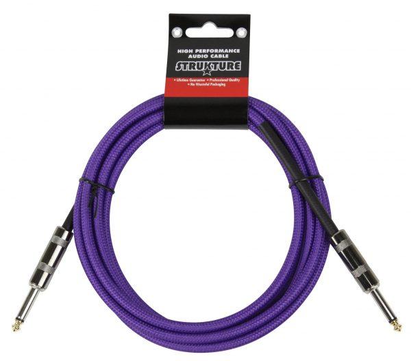 10ft Instrument Cable, 6mm Woven - Purple