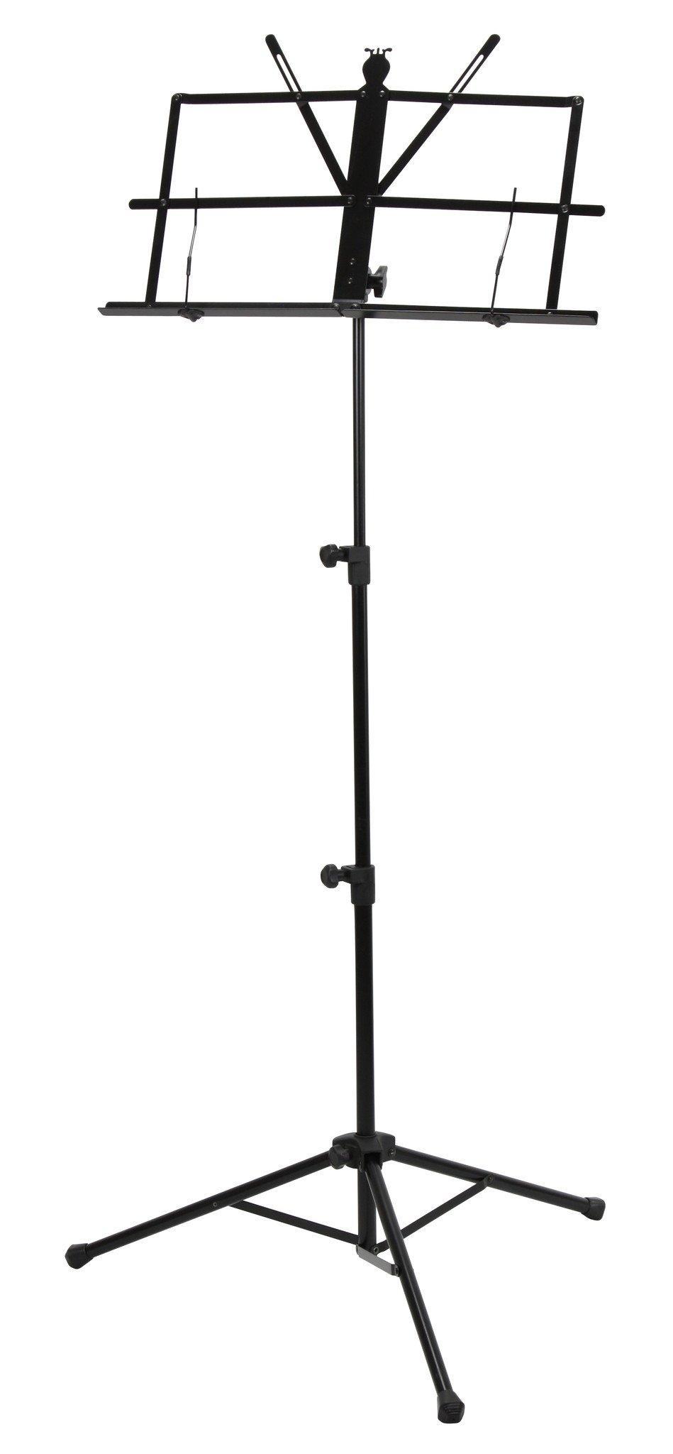 Deluxe 3-Part Folding Music Stand W/Bag - Black