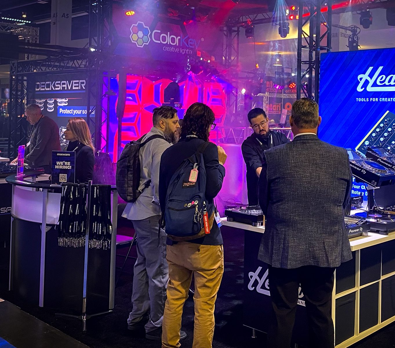 Mixware connecting with dealers and DJs on the show floor.